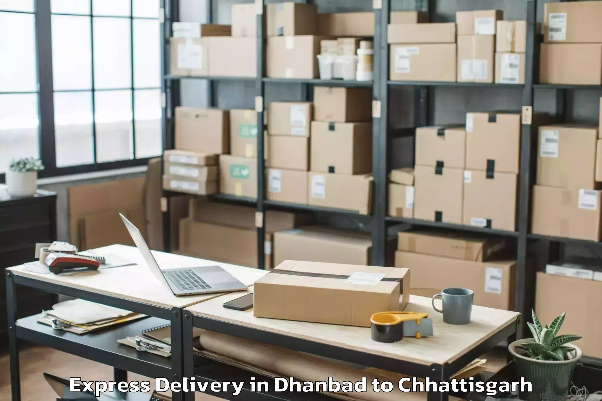 Top Dhanbad to Mainpat Express Delivery Available